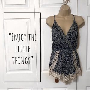 Blue Crochet Romper